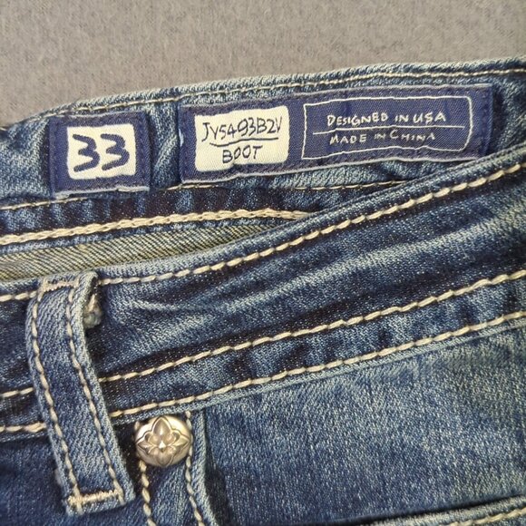 Miss Me Jeans Women's 33 Blue Boot Denim - Picture 11 of 13